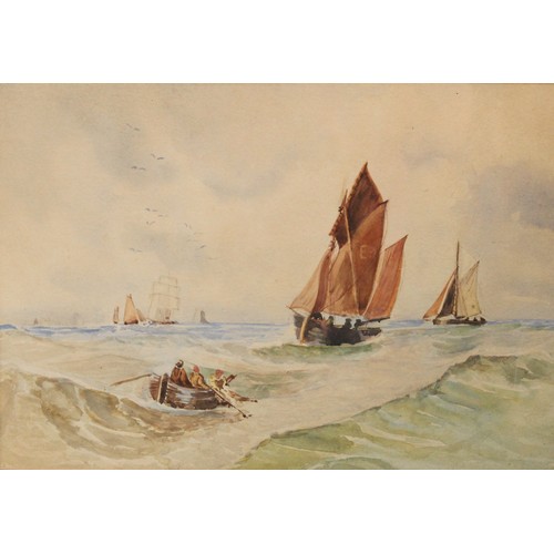 355 - H Hoult-Thompson 
Maritime Scene
signed, dated 1861, watercolour, 27.5cm x39cm;
another similar, uns... 