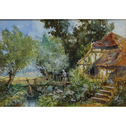 357 - Attributed to W Harford
English Country Cottage in Summer
paper label to verso, watercolour, 18cm x ... 