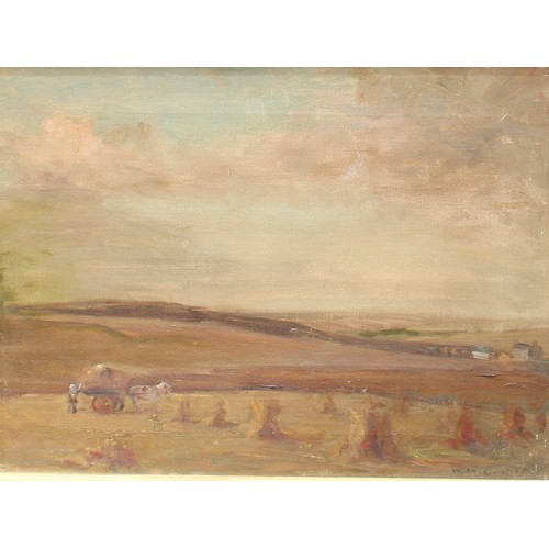 363 - Irish School  
Harvesting Before The Rain  
monogrammed W.H.G., dated 1911, oil, 34cm x 44cm