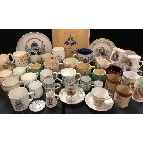 456 - Commemorative Ware - a Denby Edward VIII mug; Victorian Golden jubilee mug; others, mainly 20th cent... 