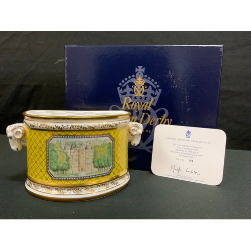 59 - A Royal Crown Derby bough pot, Glamis Castle, limited edition of 100, this is no 23. certificate, bo... 