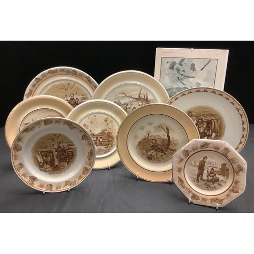 492 - Grimswade Souvenir of the Great War Bairnsfather Old Bill Ware - three dinner plates, four side plat... 