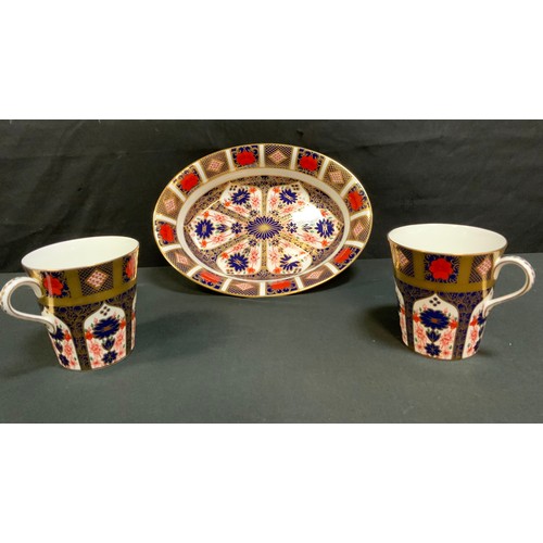 190 - A Pair of Royal Crown Derby 'Old Imari' pattern large coffee cans, pattern number 1128; and a Royal ... 