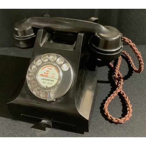 516 - A  G.P.O black Bakelite rotary dial telephone, Model 332F