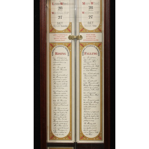 535 - A 20th century mahogany Admiral Fitzroy's barometer, 108cm high