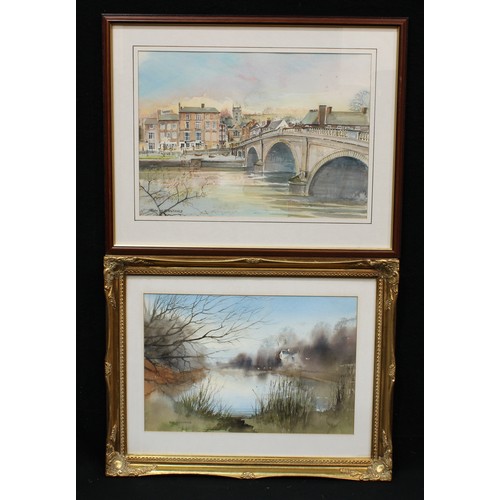 546 - John H Instance (bn. 1945)
An Associated Pair, Bewdley at Evening
signed, watercolours,38cm x 53cm