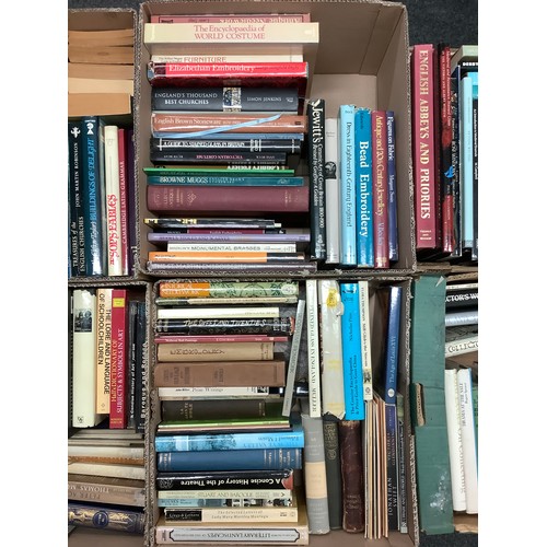 599 - Books - a large quantity of antique reference books, including early needlework and textiles, some c... 