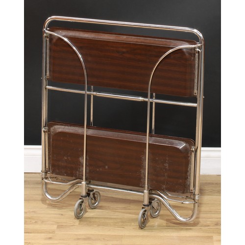 16 - A retro mid-20th century folding drinks trolley or serving trolley, by Gerlinol, stamped, 78cm high,... 