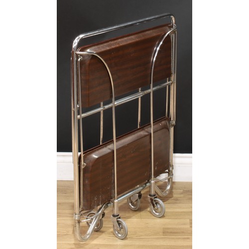 16 - A retro mid-20th century folding drinks trolley or serving trolley, by Gerlinol, stamped, 78cm high,... 