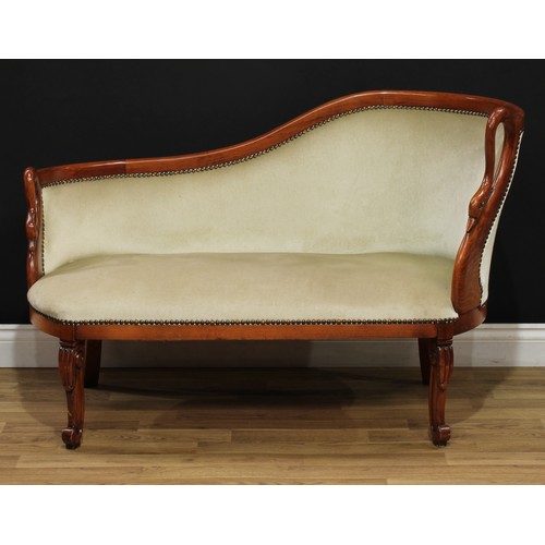 219 - A contemporary chaise longue, 80cm high, 124cm wide; a similar armchair, 105.5cm high, 70cm wide, th... 