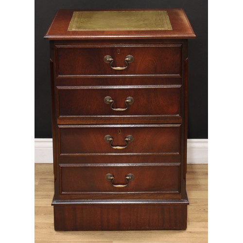 607 - A mahogany filing cabinet, 78.5cm high, 55.5cm wide, 61cm deep