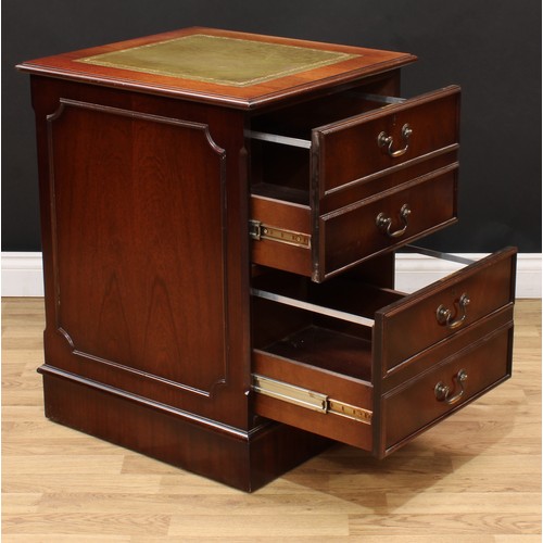 607 - A mahogany filing cabinet, 78.5cm high, 55.5cm wide, 61cm deep