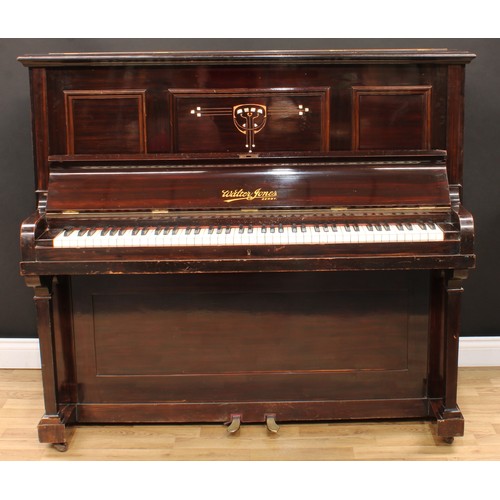 618 - An early 20th century upright piano, by Walter Jones, Derby, 126cm high, 143.5cm wide, 59.5cm deep