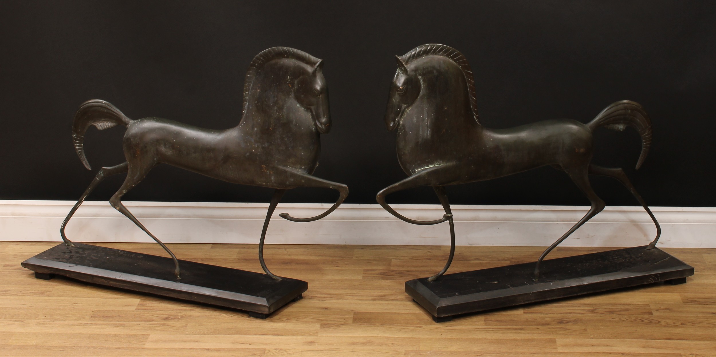 In the manner of Boris Lovet-Lorski (1894 - 1973), a pair of bronzes...