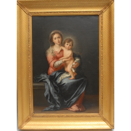 824 - Continental School (19th century)
Madonna and Child
oil on canvas, 76cm x 51cm

Provenance: Label to... 