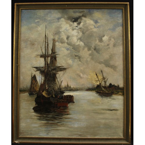 884 - English School (19th century)
Quiet Harbour
oil on canvas, 98cm x 80cm