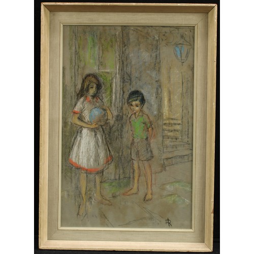 893 - Ian Robertson (Contemporary School)
Forlorn Children
monogrammed, pastel and charcoal on grey paper,... 