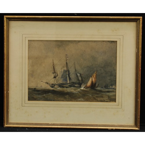 836 - English Marine School (19th century)
Choppy Seas
watercolour and gouache, 23cm x 33cm