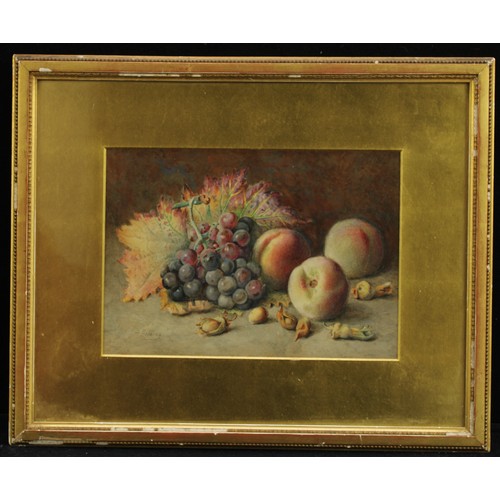 825 - A. Holding (early 20th century)
Still Life, Ripe Fruit and Autumnal Leaves 
signed, watercolour, 22c... 