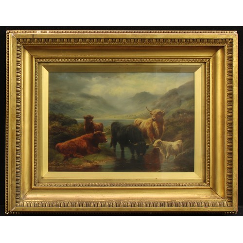 821 - Charles Edward Watson (active late 19th/early 20th century)
Highland Cattle by a Loch
signed, dated ... 