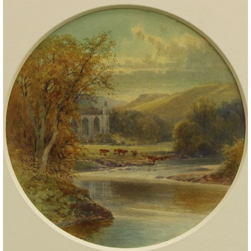 901 - James Stephen Gresley (1829 - 1908)
Abbey Ruins
signed, watercolour, 22cm diam