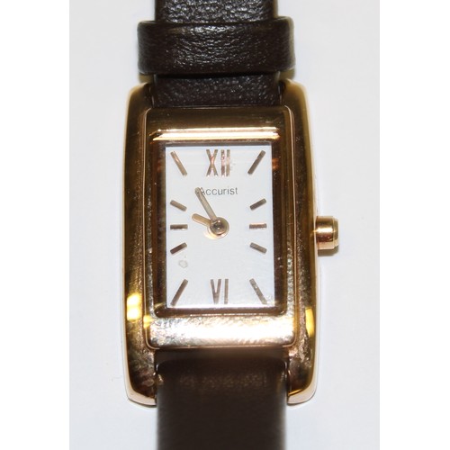 654 - An Accurist lady's 9ct gold and stainless steel watch, boxed