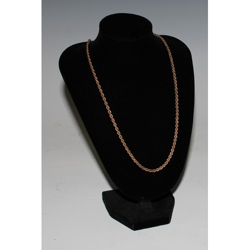 665 - A 9ct gold rope twist necklace, marked 9k, 14.7g