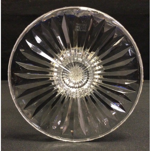 3 - A Thomas Webb lead crystal glass storm light, two section silver plated and cut glass body, 40.5cm h... 