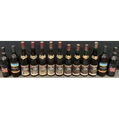 206 - Wines and Spirits; nine bottles of Mavrodaphne Grecian red wine, argentinian red wines, Australian S... 