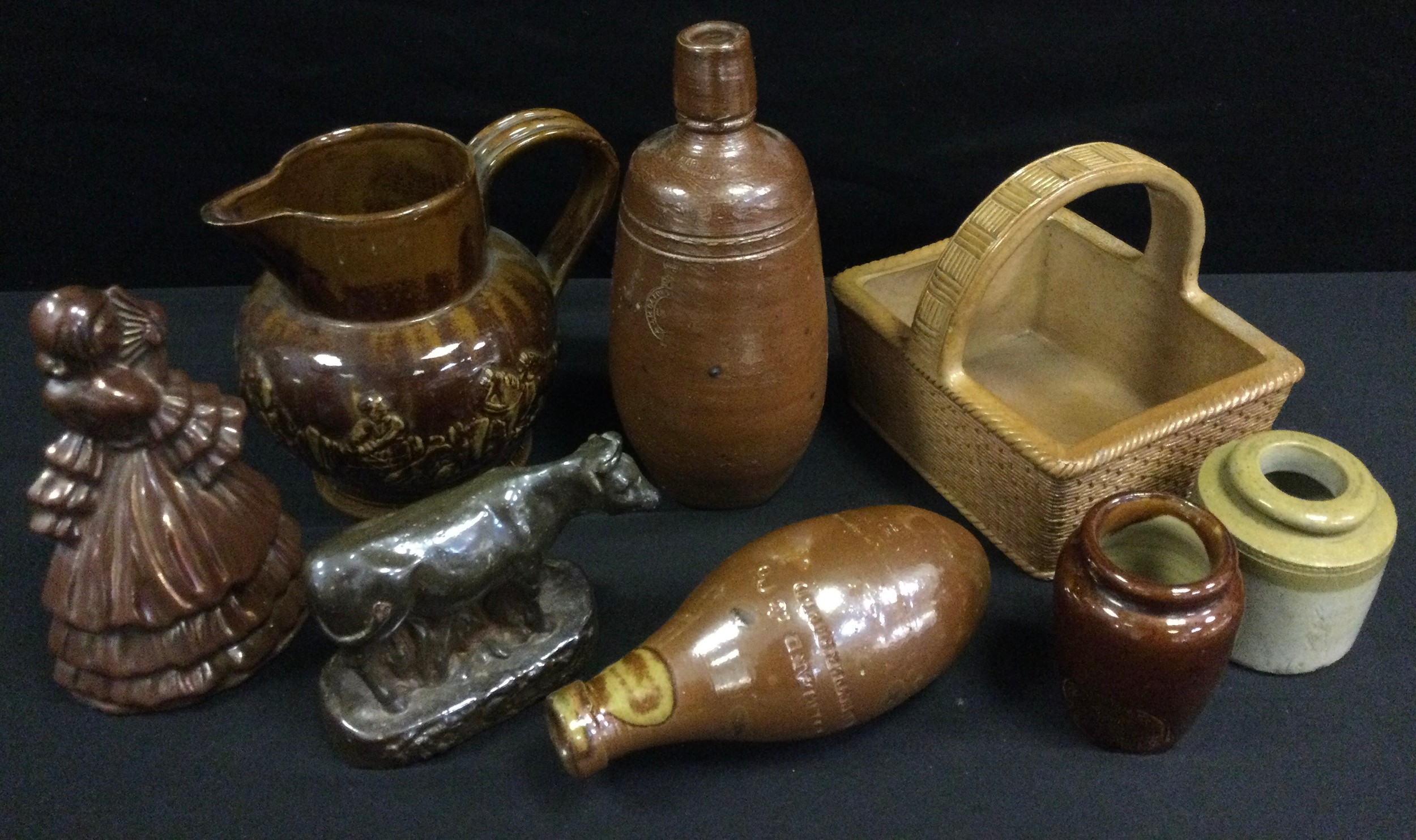 A 19th century salt-glazed, stoneware Hamilton bottle, marked 'Sterland and...