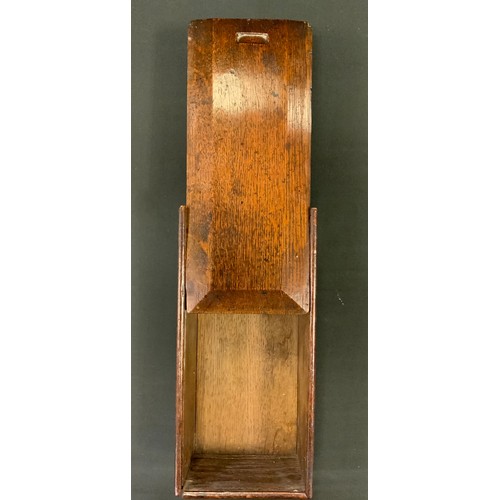 339 - A 19th century oak candlebox, slide cover, 41.5cm long, 14cm wide, 8.5cm deep.