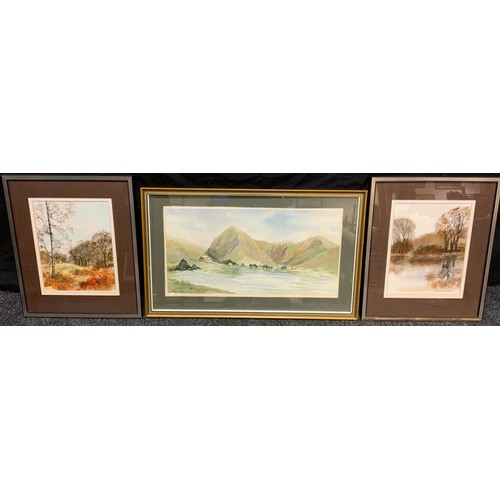 359 - Douglas Binet, A Pair, Woodland Landscapes, signed, watercolours, each 29cm x 23cm; another, M. G. M... 