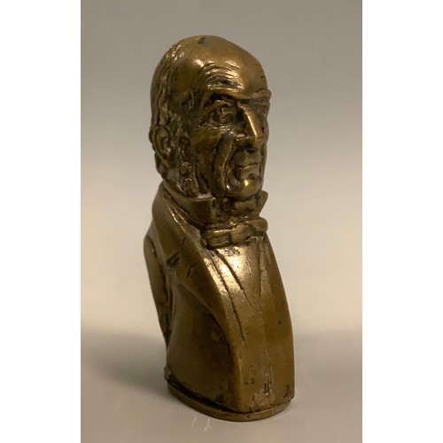 430 - A novelty silvered brass vesta case, as William Gladstone, bust length, 5.5cm high, c.1900.