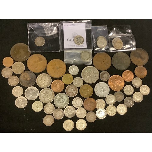 433 - Coins & Tokens - a George V silver threepence, 1936, others 1901, 1931, etc, 1936 shilling, American... 