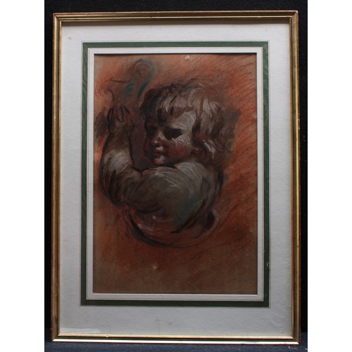 221 - After the Old Master Study of a Putto pastel and gouache, 50.5cm x 34cm