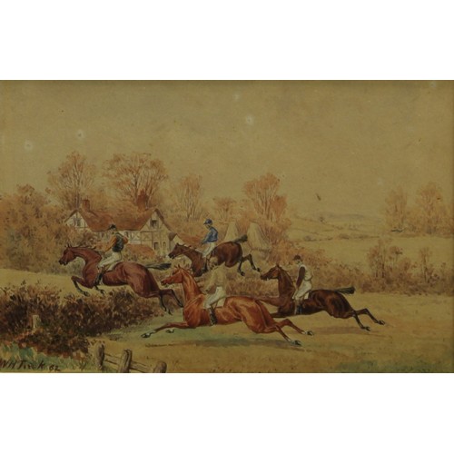 249 - William Henry Tuck (Suffolk Artist, 1840-1922) 
A pair, The Steeplechase, horses and jockeys racing ... 