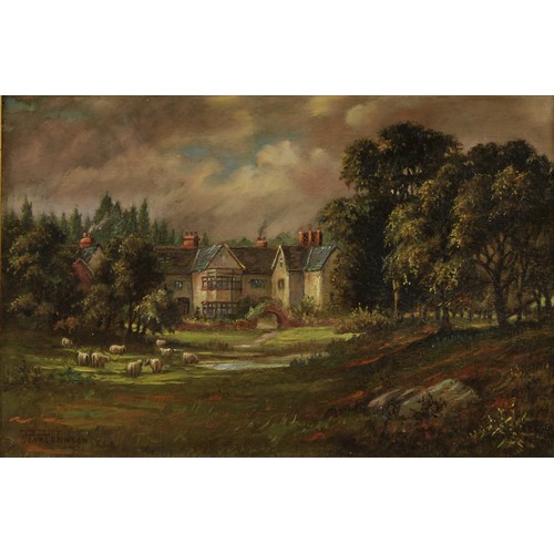 250 - John Johnson RSA (late 19th/early 20th century) 
Ordsall Hall, Salford
signed, titled label to verso... 