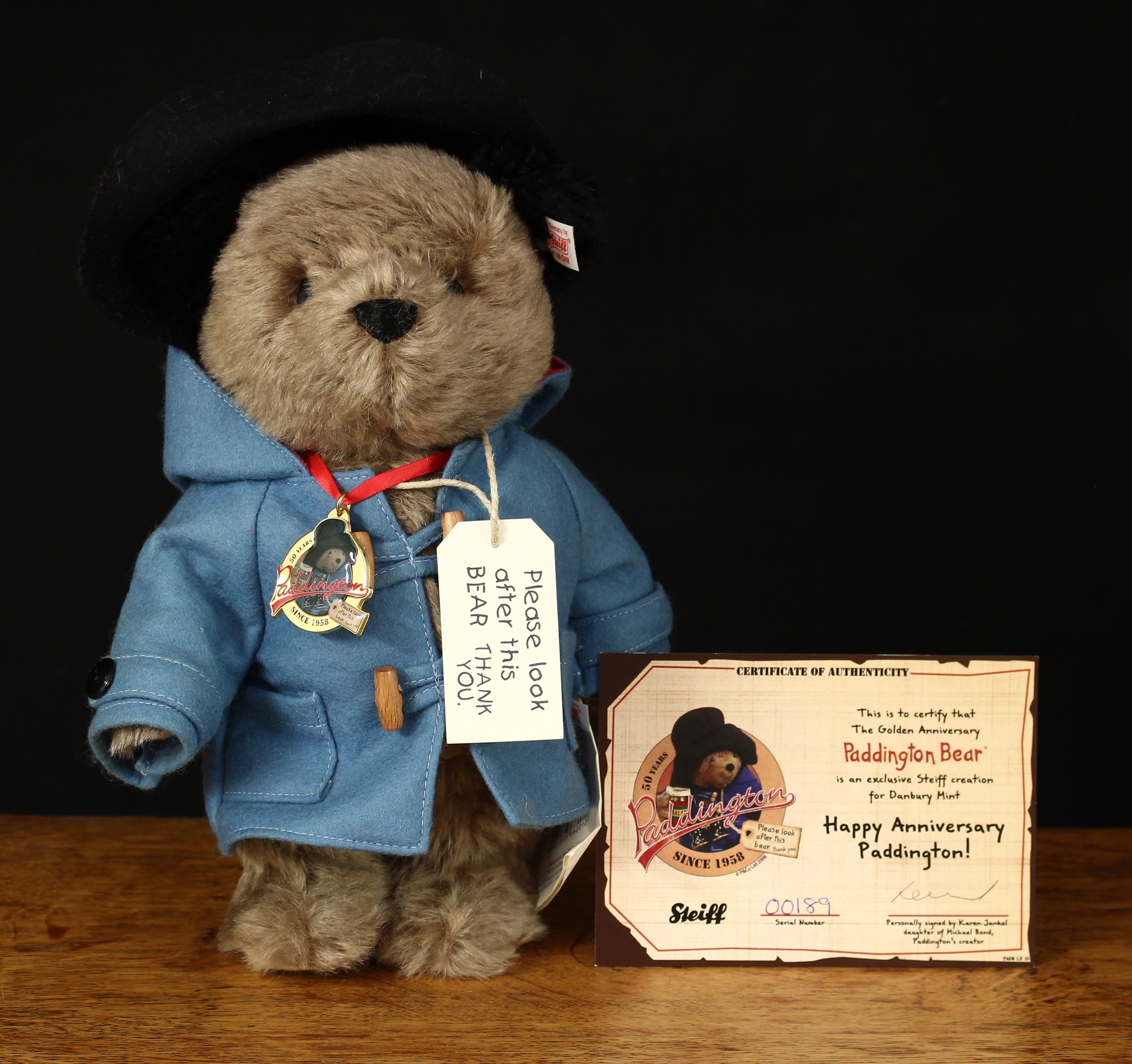 Steiff (Germany) 662010 50th Anniversary Paddington teddy bear