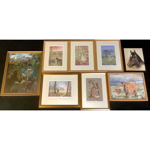 285 - Penny Gaj, a set of three prints, signed in pencil; Josephine Copley, Days Ending, 4/150, signed and... 