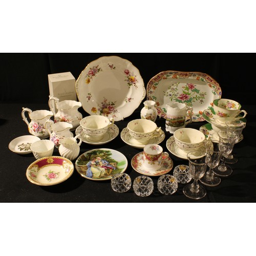 317 - Royal Crown Derby Posies jugs;  a Shelley Sheraton coffee cup;  Aynsley Cottage Garden vase;  etc