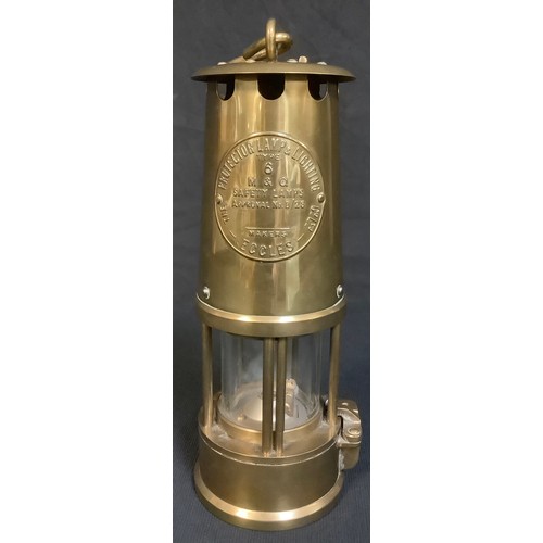 343 - A brass miner's lamp, Eccles, Protector Type 6, B/28