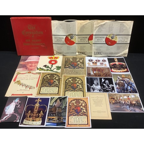 349 - Boxes and Objects - an Oxo money box tin, Edward VIII; royal coronation Elizabeth II a recording of ... 