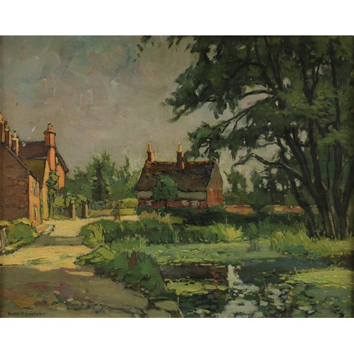 358 - Hurst Balmford (Cornish Artist, 1871-1950) 
The Village Pond 
signed, oil on board, 44cm x 54cm