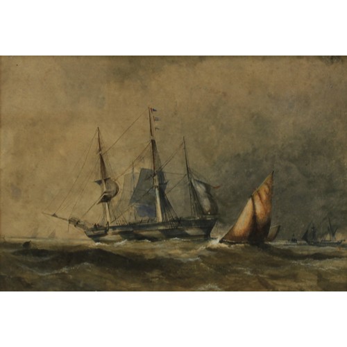 423 - English Marine School (19th century)
Choppy Seas
watercolour and gouache, 23cm x 33cm