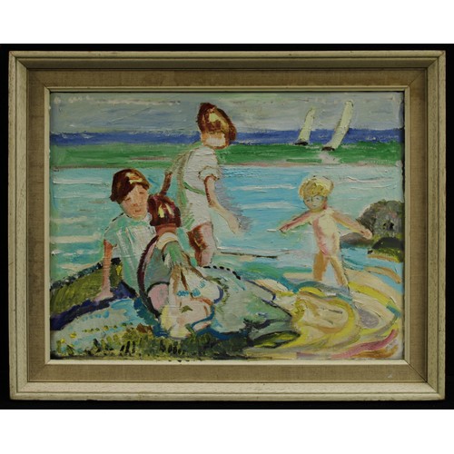 424 - Modernist School
The Beach
oil on canvas, 33.5cm x 44cm