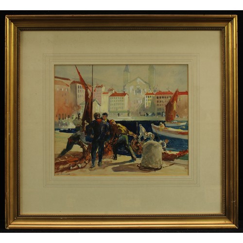 426 - Hal Hurst RI, RBA, ROI, RMS (1865 –1938)
Dockworkers
signed, watercolour, 35cm x 42cm