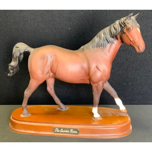 436 - A Royal Doulton model, of a Quarter Horse, matt, mahogany plinth, 22cm high