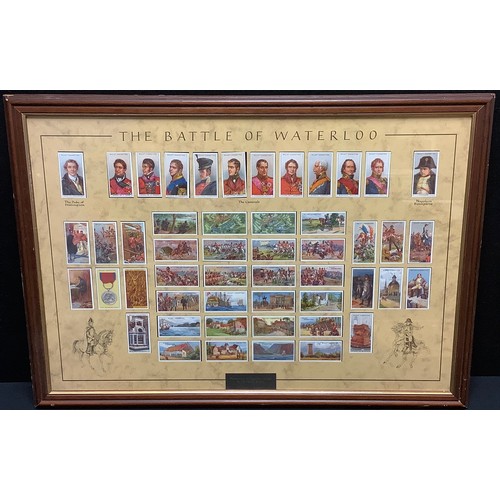 449 - A set of Wills's cigarette cards, The Battle of Waterloo, framed, 49cm x 69cm