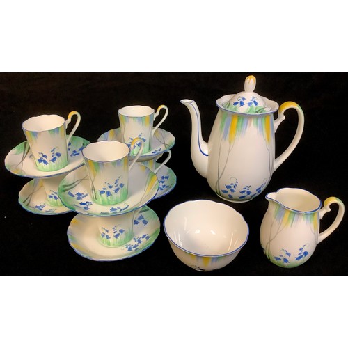 530 - A Grafton China Elegant pattern Art Nouveau fifteen piece coffee set