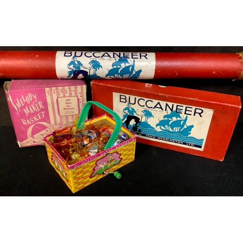 536 - Toys and Juvenalia - Waddingtons Buccaneer board game; a Melody Maker basket music box